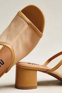 Bibi Lou Mesh Block Heel Mules