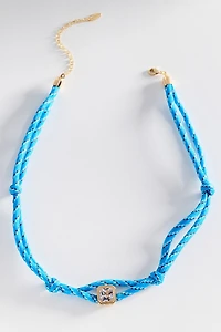 Knotted Double-Cord Crystal Necklace