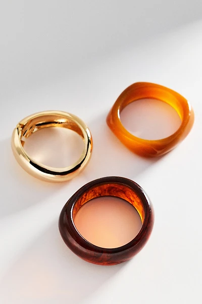 Resin Bangle Bracelets, Set of 3