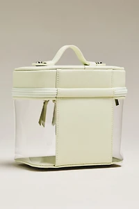 CALPAK Clear Train Case with Top Compartment