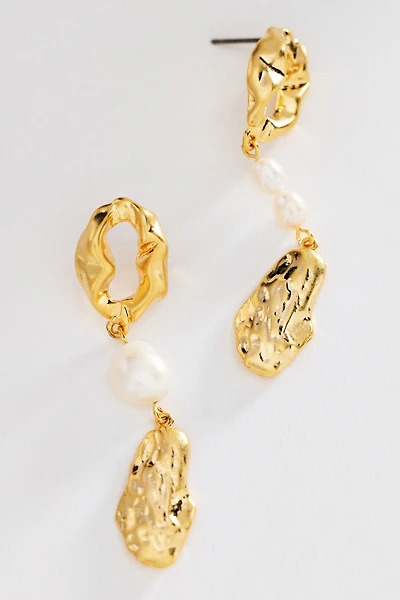 By Anthropologie Asymmetrical Pearl Drop Earrings