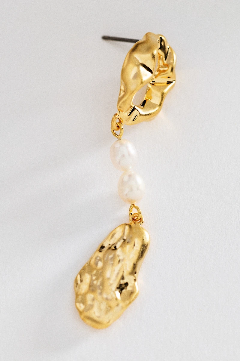 By Anthropologie Asymmetrical Pearl Drop Earrings