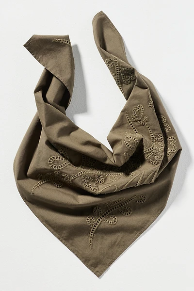 Damson Madder 100% Cotton Embroidered Hair Scarf