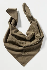 Damson Madder 100% Cotton Embroidered Hair Scarf
