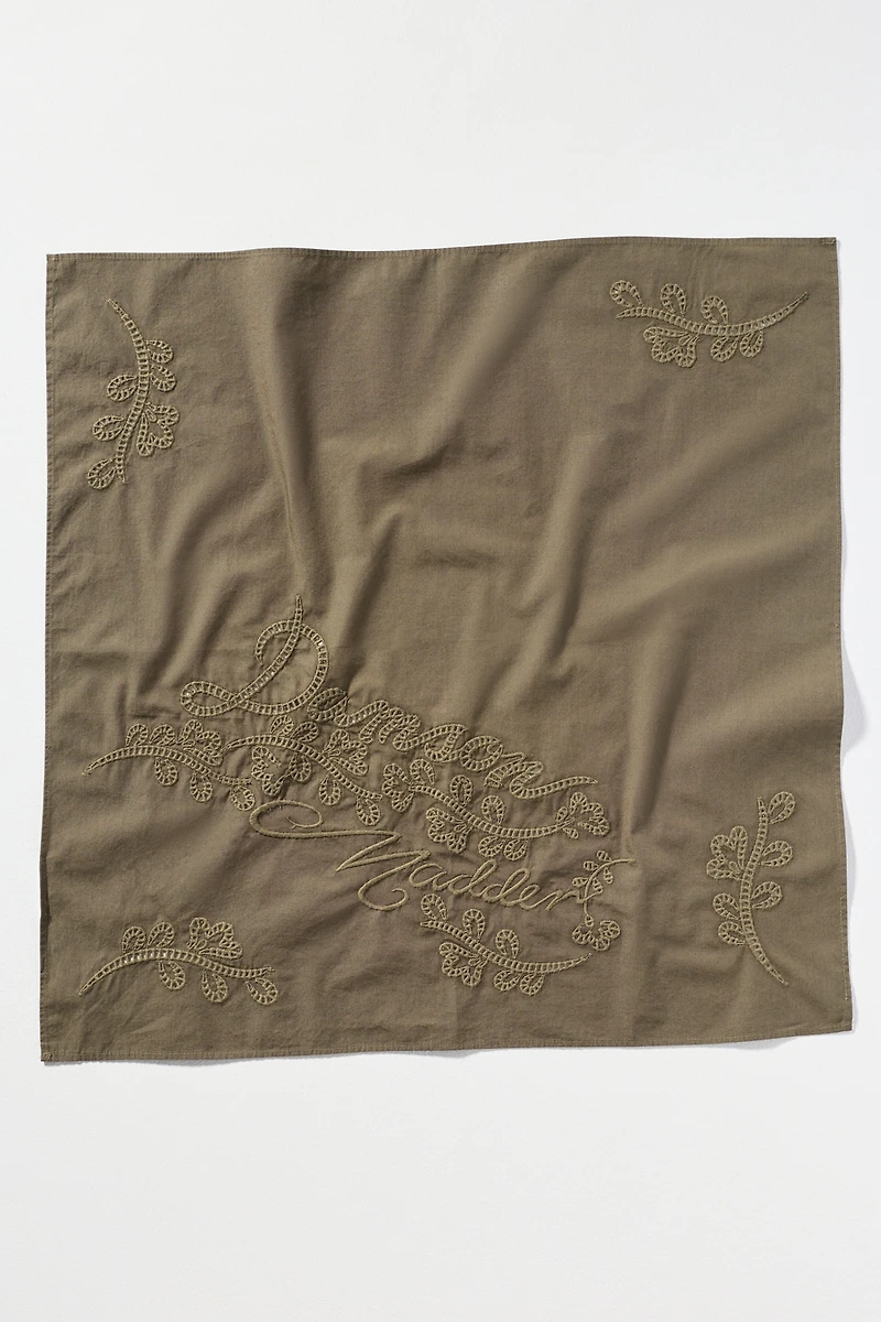 Damson Madder 100% Cotton Embroidered Hair Scarf