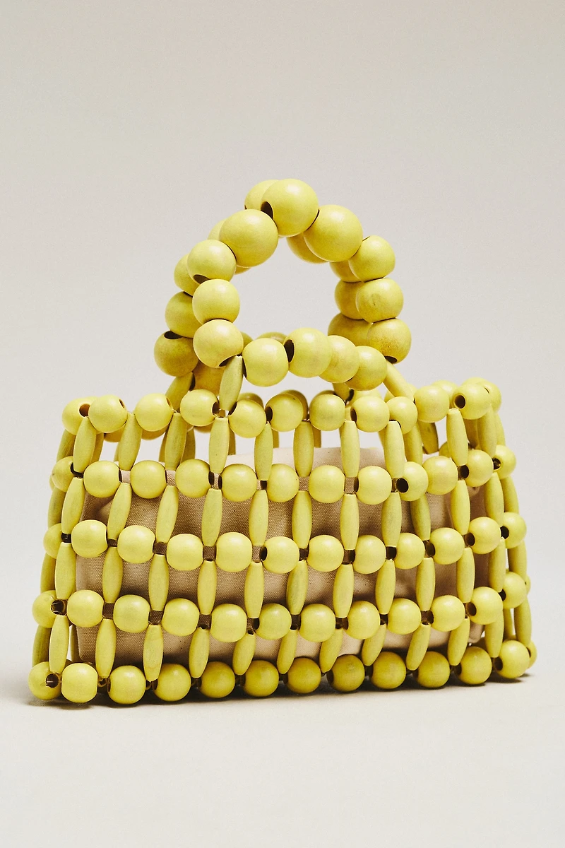 Wood Bead Top-Handle Mini Satchel