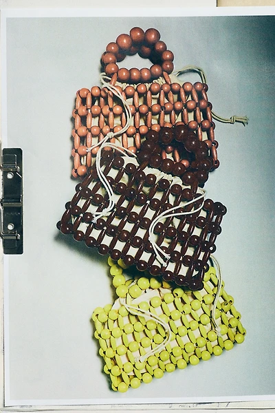 Wood Bead Top-Handle Mini Satchel