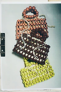 Wood Bead Top-Handle Mini Satchel