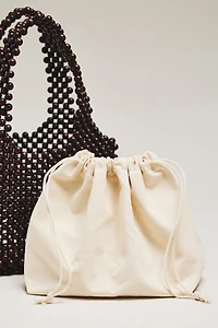 The Sonia Wood Bead Mini Slouchy Tote Bag