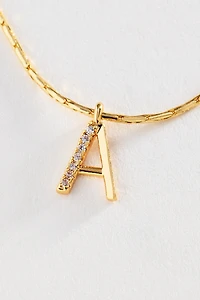 By Anthropologie Letter Charm Snake Chain Necklace