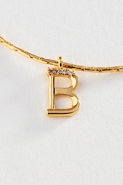 By Anthropologie Initial Charm Snake Chain Necklace