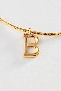 By Anthropologie Initial Charm Snake Chain Necklace