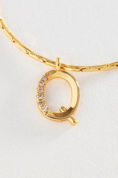 By Anthropologie Initial Charm Snake Chain Necklace