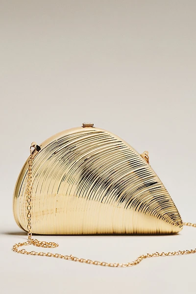 Celandine Metallic Seashell Clutch