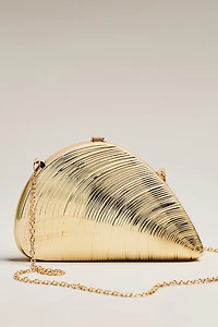 Celandine Metallic Seashell Clutch