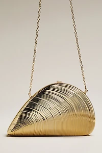 Celandine Metallic Seashell Clutch