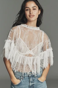 By Anthropologie Delicate Lace Poncho