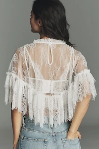 By Anthropologie Delicate Lace Poncho