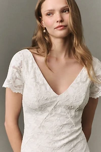 Mare Ruffle Lace Mini Dress