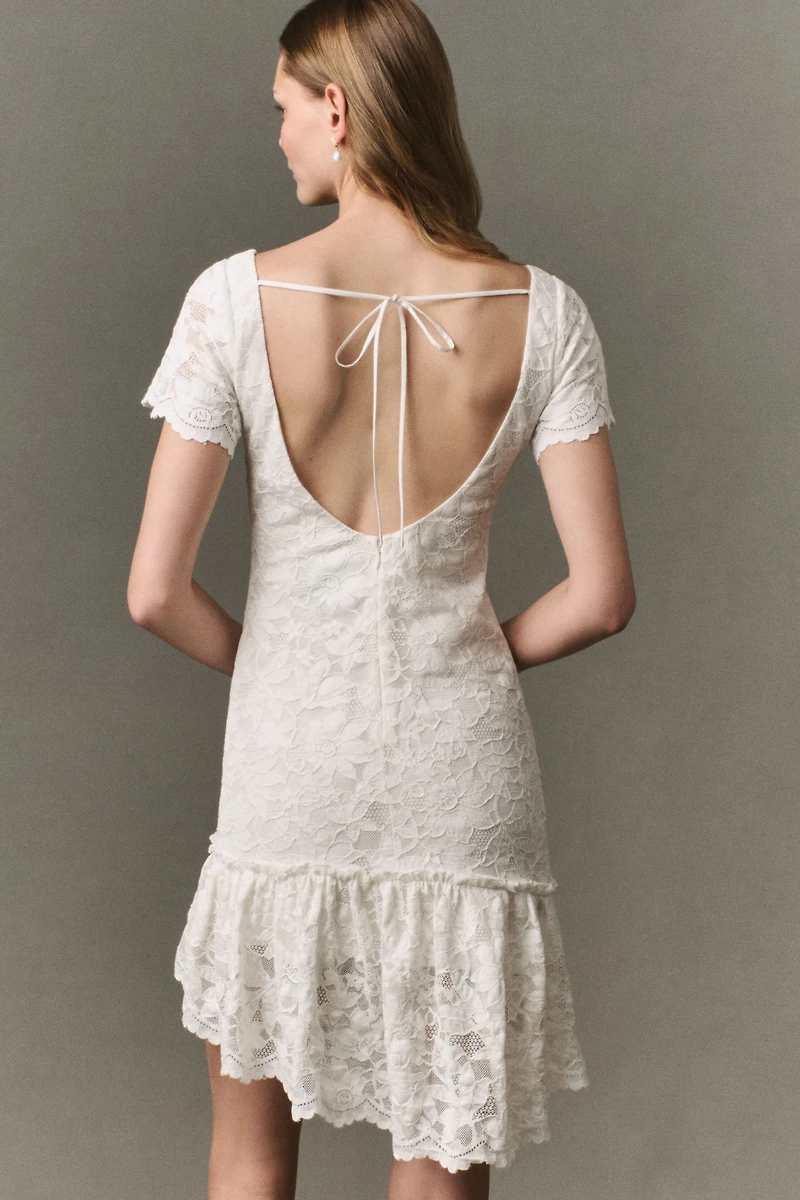Mare Ruffle Lace Mini Dress