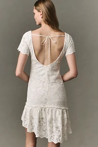 Mare Ruffle Lace Mini Dress