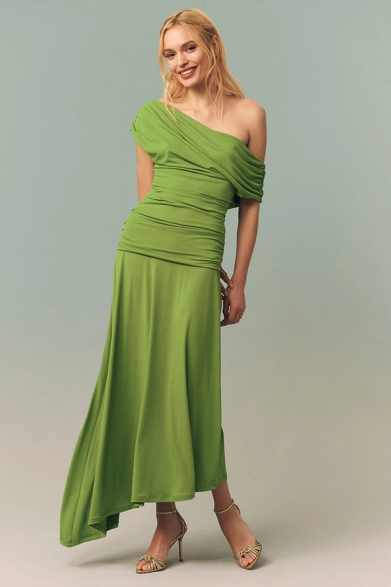 BHLDN Tara One-Shoulder Midi Dress