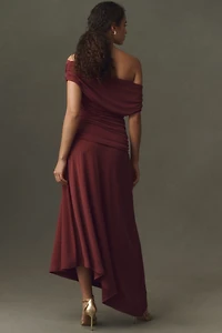 BHLDN Tara One-Shoulder Maxi Dress