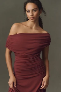 BHLDN Tara One-Shoulder Maxi Dress