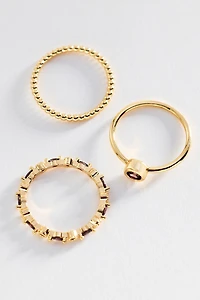 Crystal Stacking Rings, Set of 3