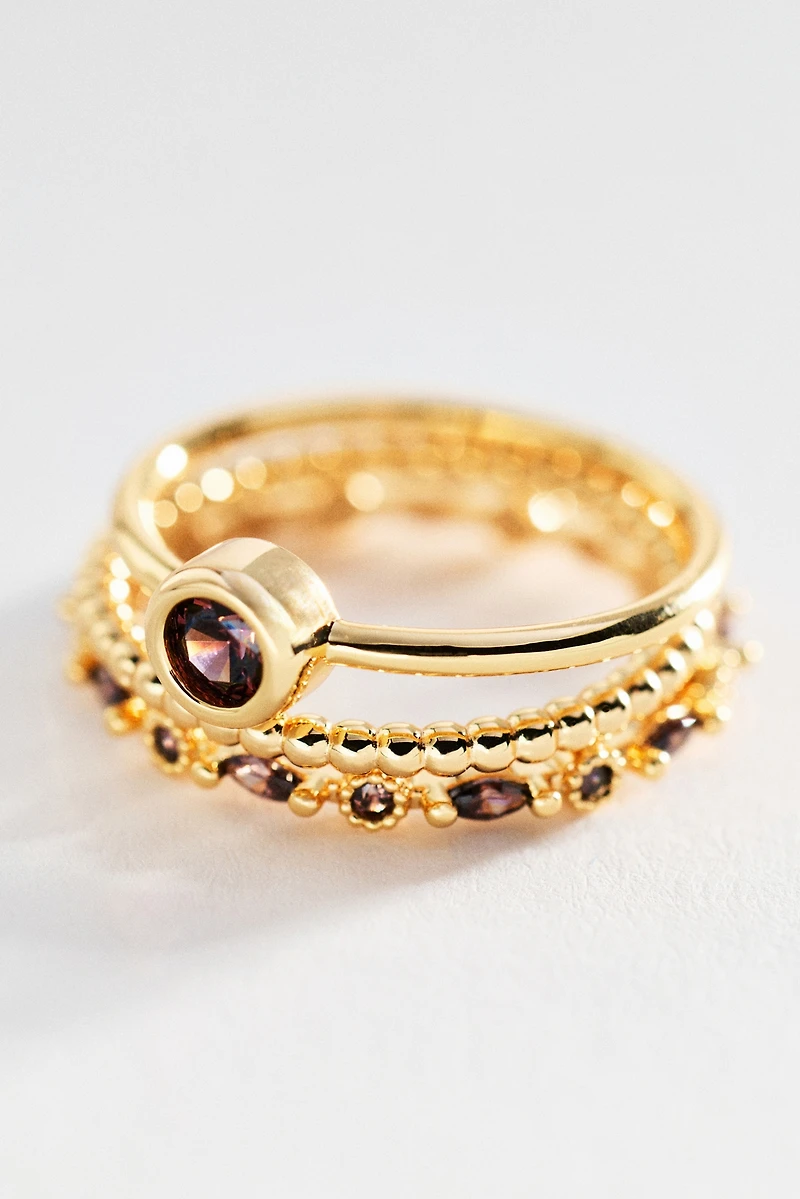 Crystal Stacking Rings, Set of 3