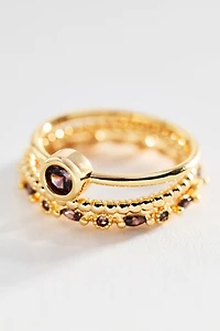 Crystal Stacking Rings, Set of 3