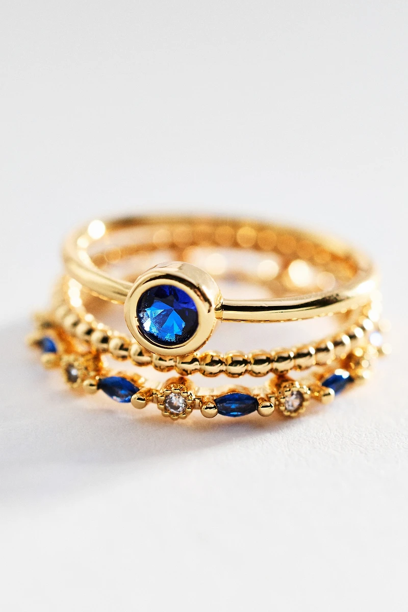 Crystal Stacking Rings, Set of 3