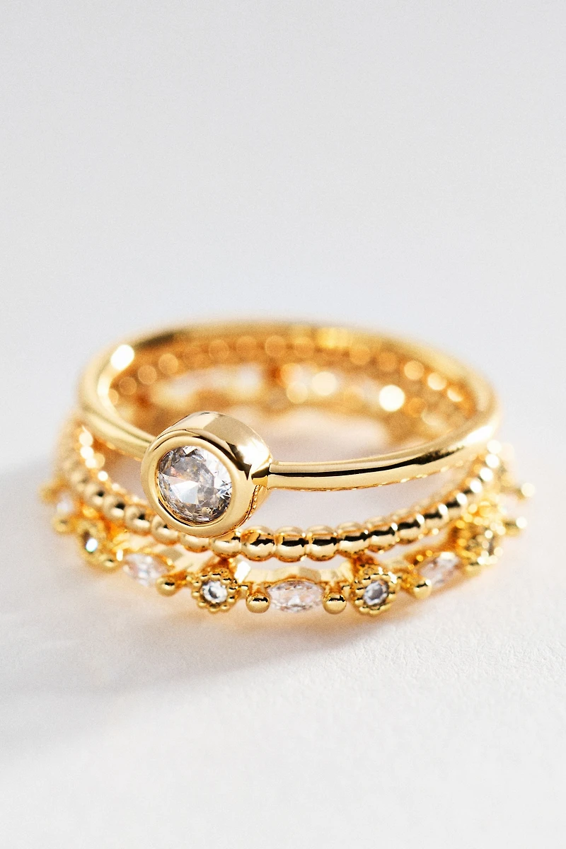 Crystal Stacking Rings, Set of 3