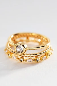 Crystal Stacking Rings, Set of 3