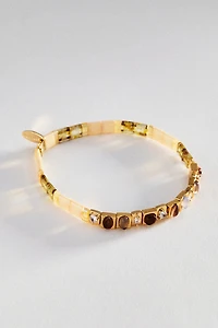 Colorful Beaded Chicklet Stretch Bracelet