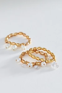 Crystal Stretch Rings, Set of 3