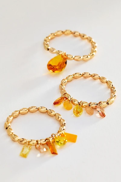 Crystal Stretch Rings, Set of 3