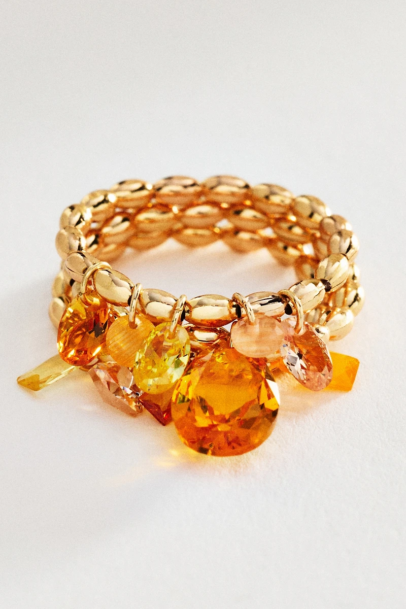 Crystal Stretch Rings, Set of 3
