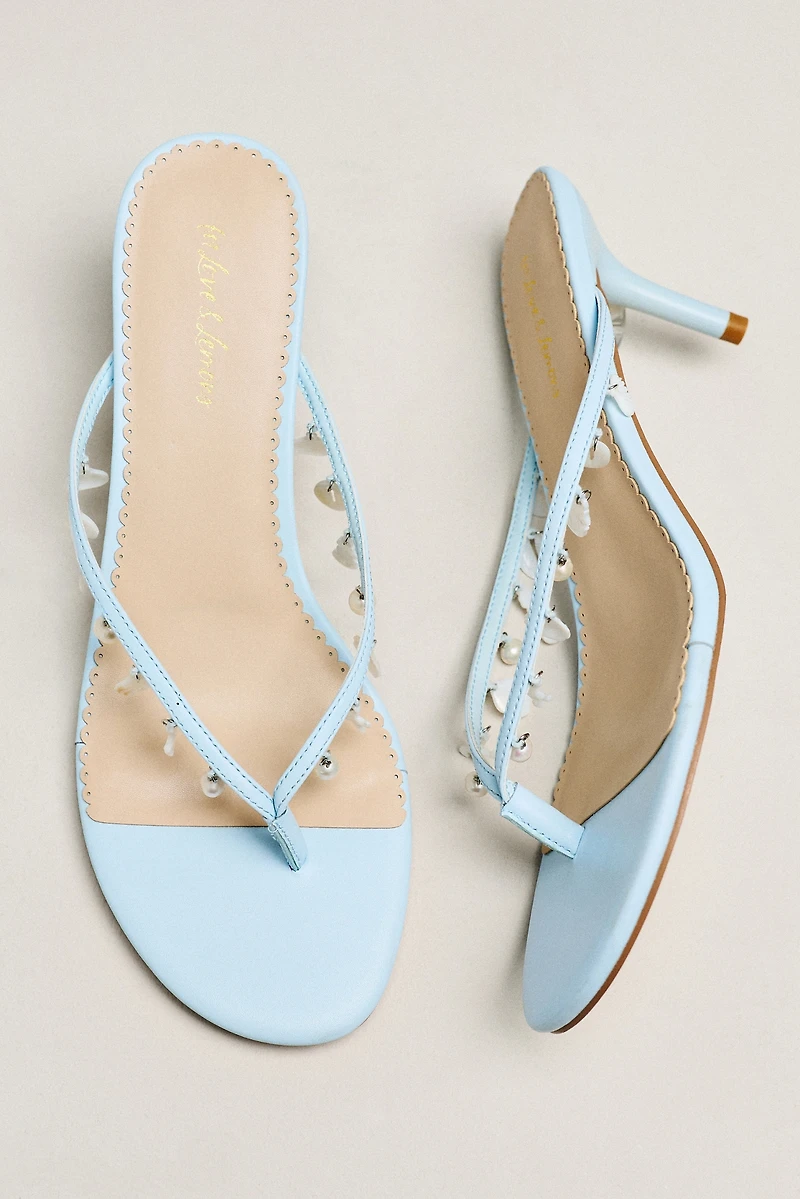 For Love & Lemons Sailor Charm Heeled Flip-Flop Sandals