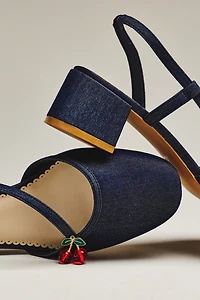 For Love & Lemons Charis Slingback Block Heels