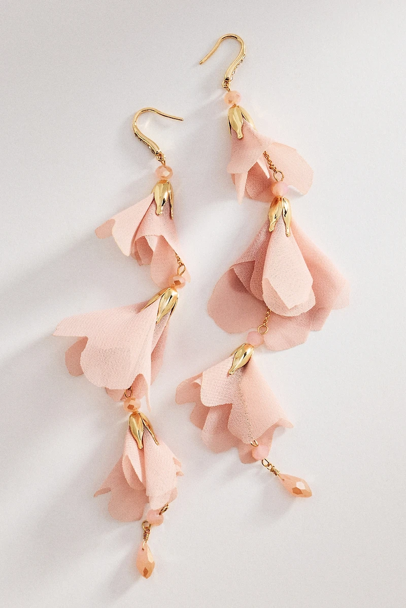 By Anthropologie Cascading Floral Drop Earrings