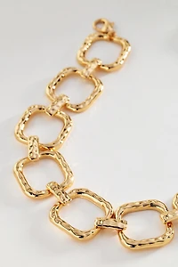 Textured Metal Link Necklace
