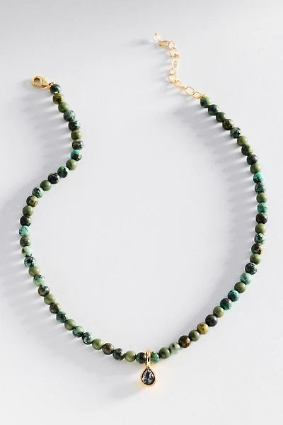 By Anthropologie Beaded Crystal Pendant Necklace