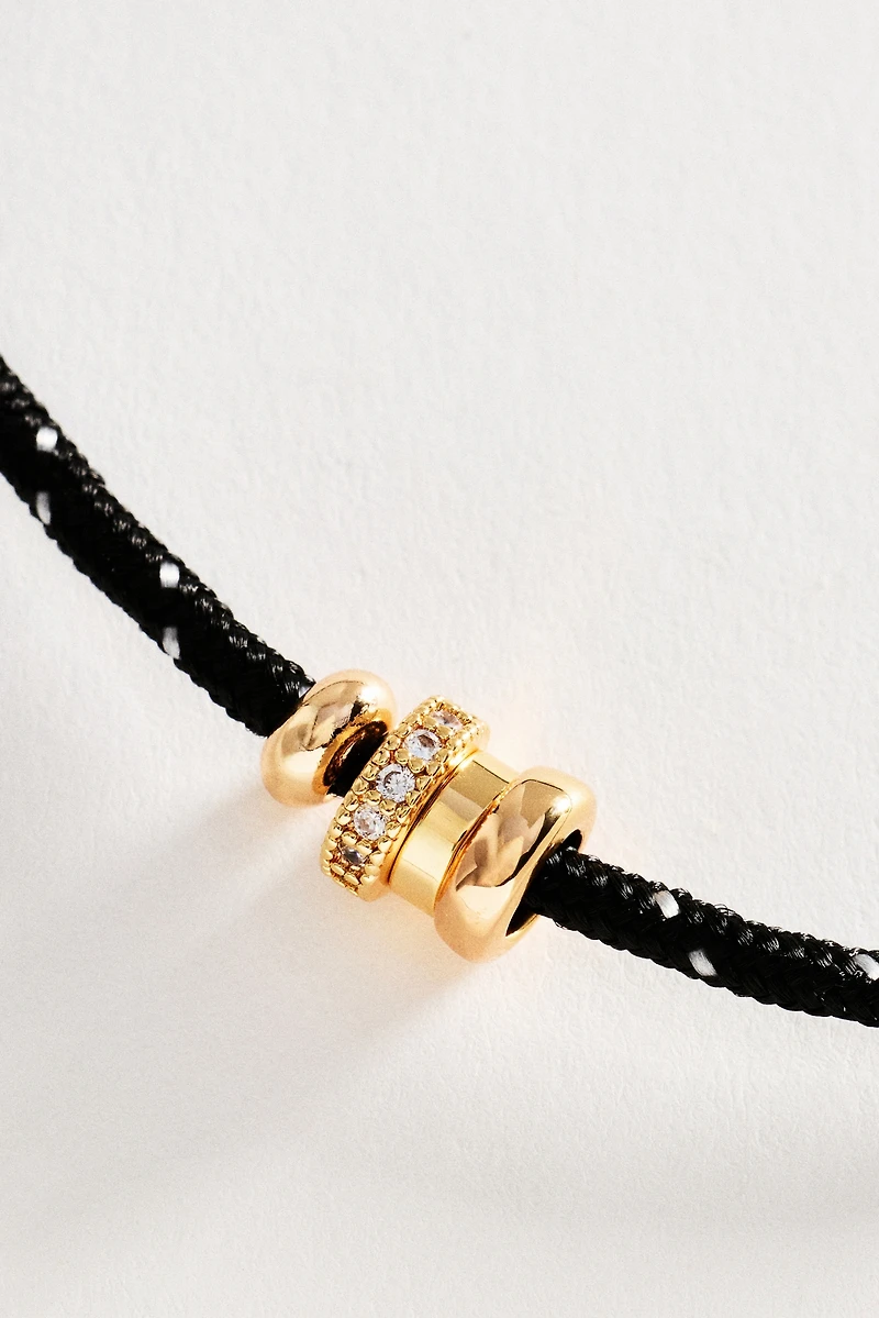 Corded Magnetic Crystal Beaded Necklace