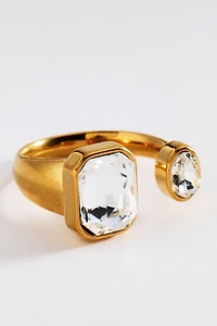 Deux Crystal Open Ring