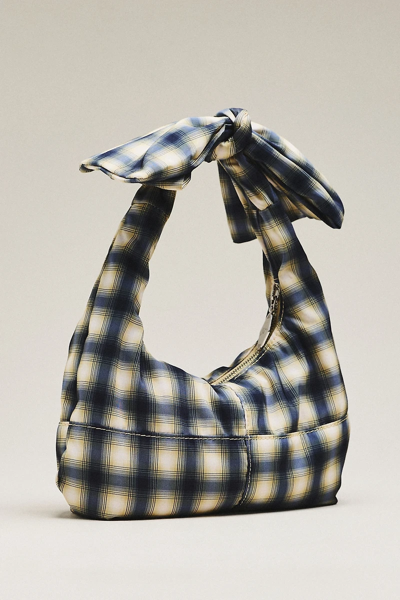 Damson Madder Roo Check Tie Shoulder Bag