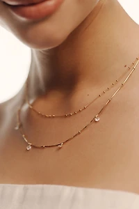 Delicate Layered Crystal Necklace