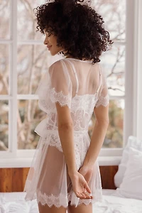 Madeleine Fig Sophia Sheer Lace Robe