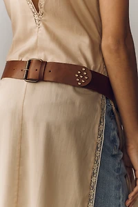 Z & L Rogue Studded Leather Double-Pocket Belt