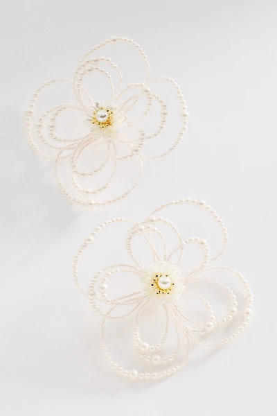 Openwork Floral Statement Earrings